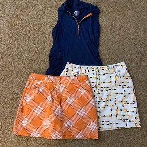 Slazenger golf skirts and top.  Sm top & 8 bottom